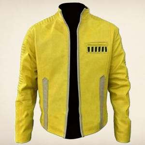 Luke Skywalker gul läderjacka för män – Star Wars Cosplay-dräkt