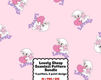 Sweet Little Lamb & Heart Pattern Bundle