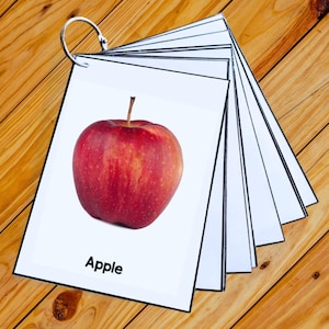 FRUITS - 50 Editable Montessori Cards- Flash Cards Nomenclature FlashCards