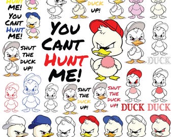 Pacchetto di immagini SVG di paperi scontrosi e divertenti, citazioni sarcastiche, clipart di paperi divertenti, pacchetto PNG irriverente, animali sarcastici di tendenza in formato PNG (download digitale)