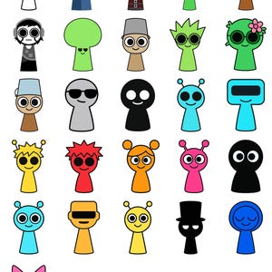 Incredibox Sprunki SVG Bundle: Gamer Birthday Clipart (Digital Download