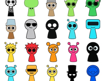Incredibox Sprunki SVG Bundle: Gamer Birthday Clipart (Digital Download