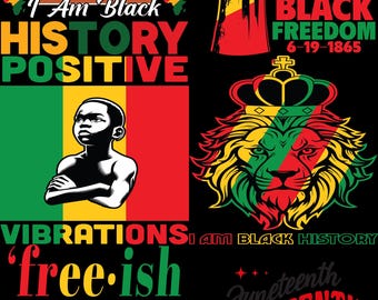 Juneteenth Svg Bundle, Black History Month Png, African American Clipart, Juneteenth Freedom Stickers, Digital download