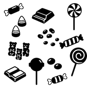 Halloween Candy, Svg Bundle, Candy Svg, Halloween Treats, Candy Png, Candy Corn, Chocolate, Gummy Bears, Cricut Cut Files, Silhouette