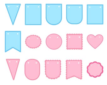 Bunting Banner SVG Bundle: Scallop Flags, Birthday Garland (Commercial Use)