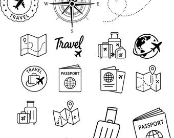Travel SVG Bundle: Adventure Clipart, Vacation Designs (Digital Download)