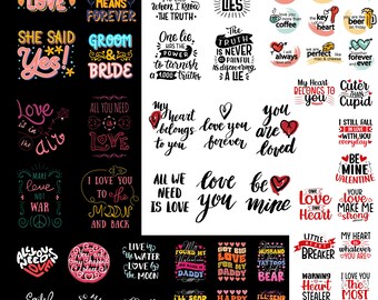 Valentine quotes Png, Valentine Love Svg Bundle, Love Like Jesus Clip art, Valentine Love Sticker, Valentine Heart, V Day digitale download