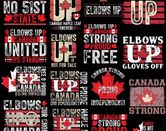 Canada Pride PNG Bundle: Elbows Up, True North Strong (Digital Download)
