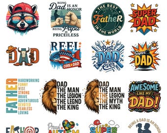 Father's Day PNG Bundle, Dad Quotes, Father's Day SVG, Dad png, Father's Day Sayings illustration