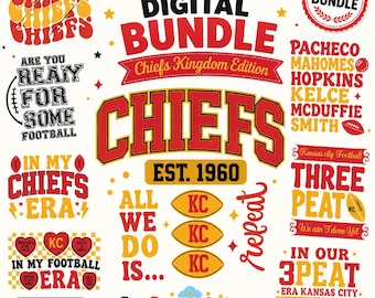 Chiefs SVG PNG Bundle: Football Team Shirt Designs