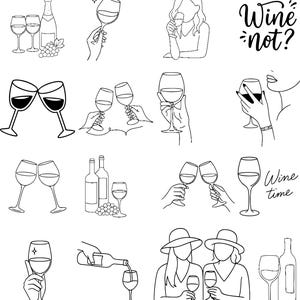 Wine SVG PNG Clipart Bundle: Funny Wine Sayings (Digital Download)