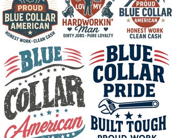 Blue Collar American Pride SVG PNG: Patriotic Man Shirt