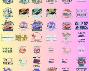 Gulf of America Retro Designs: PNG SVG Bundle (Digital Download)