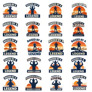 Raised By A Legend SVG PNG, Father’s Day Shirt Design, Retro Sunset Dad Cricut File