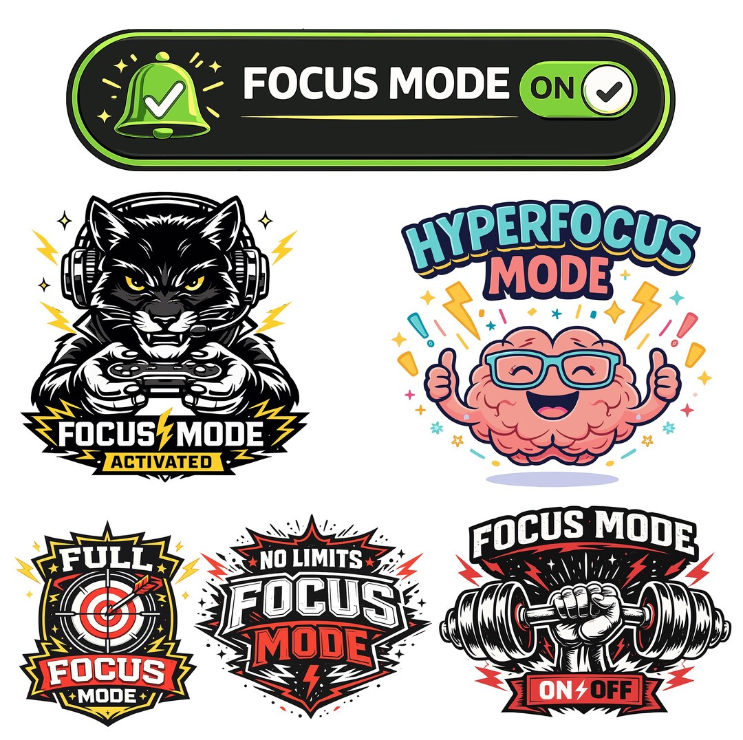 Focus Mode Png Bundle, Focus Mode Activated, Full Focus Mode Png, Focus ...