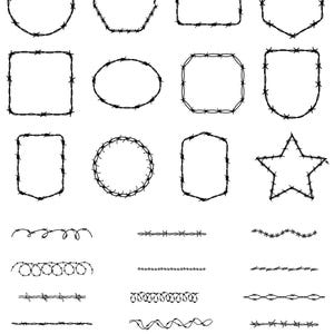 Barbed Wire SVG Bundle: Silhouette Cut File (Digital Download)