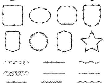 Paquete SVG de alambre de púas: archivo de corte de silueta (descarga digital)