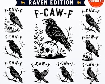 Gothic Crow Art: Funny Raven Design - Printable Bird Clipart (PNG SVG Print)