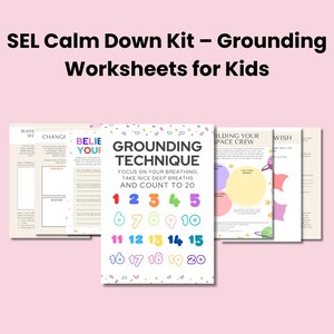 SEL Calm Down Kit for Kids – Grounding Worksheets | Printable Coping Skills Activities | Emotional Regulation PDF