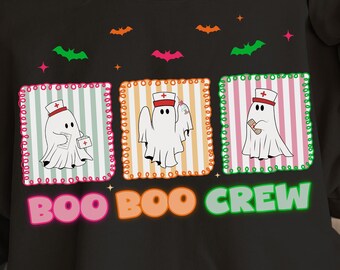 Boo Boo Crew PNG Infermiera di Halloween, Divertente Infermiera Fantasma PNG, Maglietta Infermiera Spettrale, Sublimazione Infermiera Preppy, Infermiera Fantasma, Regalo di Halloween per Infermiera
