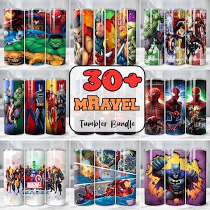 Paquete de envoltorios para vasos de superhéroes, envoltorios para vasos delgados de 20 oz, envoltorios para vasos con personajes de películas, envoltorios para vasos de superhéroes de cómics.