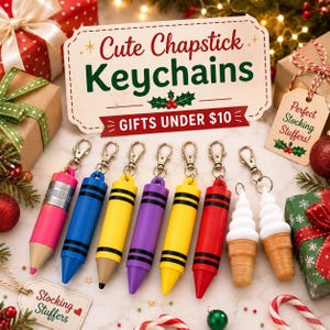 Chapstick Holder Keychain Teacher Accessory Backpack Charm Pencil Clip Attachment Bag Organizer Purse Tag Functional Everyday Carry School