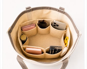 Organizador de bolsos, inserto para bolso, bolso de mano, divisor, almacenamiento de viaje, bolsillo, soporte, forro de lona, compartimento estructurado, estuche múltiple, para uso diario.