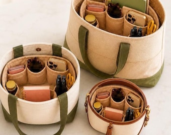 Organizer per borse, inserto per borsetta, organizer per borse a tracolla, fodera per tasche, soluzione per riporre oggetti nella borsa, inserto per borsa da viaggio, organizer per borse a tracolla in tela con tasche, donna