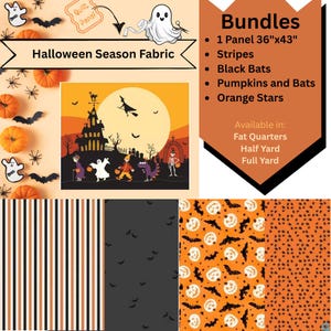 Halloween Fabric Panel Bundle: Quilting & Costume Fabrics
