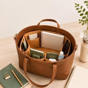 Tote Bag Organizer Purse Insert Pocket Holder Canvas Office Manager Gift Executive Assistant Daily Storage Work Essentials Professional