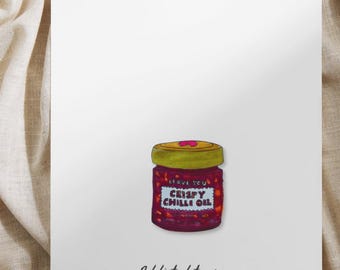 Amante dell'olio al peperoncino. Roba piccante. Biglietto di San Valentino. Biglietto di anniversario.