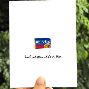 Tarjeta hecha a mano de Weet-Bix. Tarjeta de cumpleaños. Juego de palabras. Tarjeta del Día del Padre.