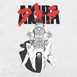 Kaneda Biker TShirt - Vintage Anime Akira Graphic Tee - Unisex Boxy Oversized Fit T Shirt