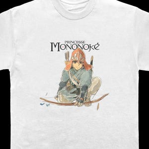 Ashitaka Princess Mononoke Shirt - Vintage Anime Studio Ghibli Shirt - Unisex Boxy Oversized Fit T Shirt image 1
