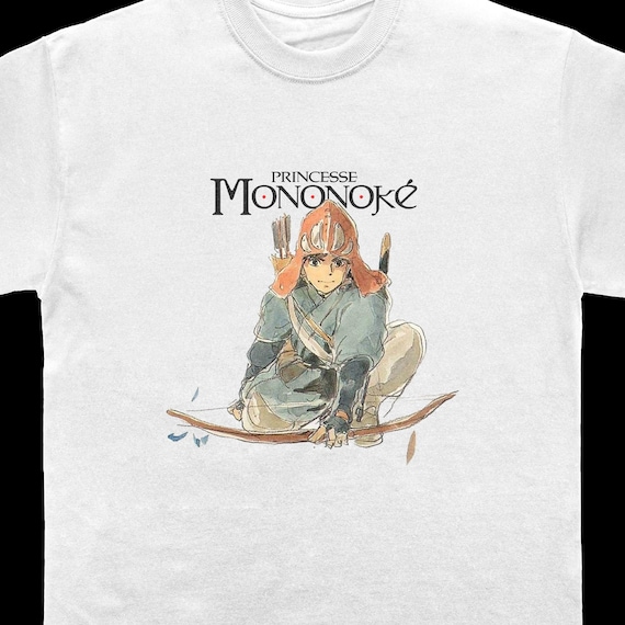 Ashitaka Princess Mononoke Shirt - Vintage Anime Studio Ghibli Shirt - Unisex Boxy Oversized Fit T Shirt