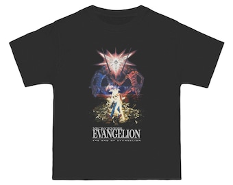 End of Evangelion Shinji Asuka Rei Shirt - Vintage Anime Neon Genesis Evangelion Graphic Tee - Unisex Boxy Oversized Fit T Shirt