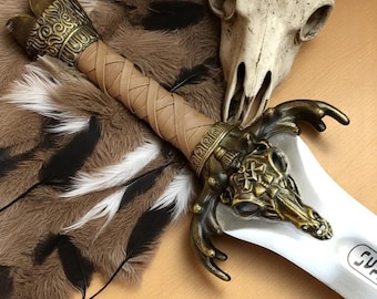 Handgemaakt Conan Atlantean Sword, replica met volledige tang, koolstofstaal