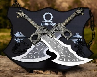 God of War metalen replicaset – Blades of Chaos & Kratos-bijl, cosplaywapens