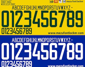 Brazil World Cup 2002 Font Vector (Digital Download)