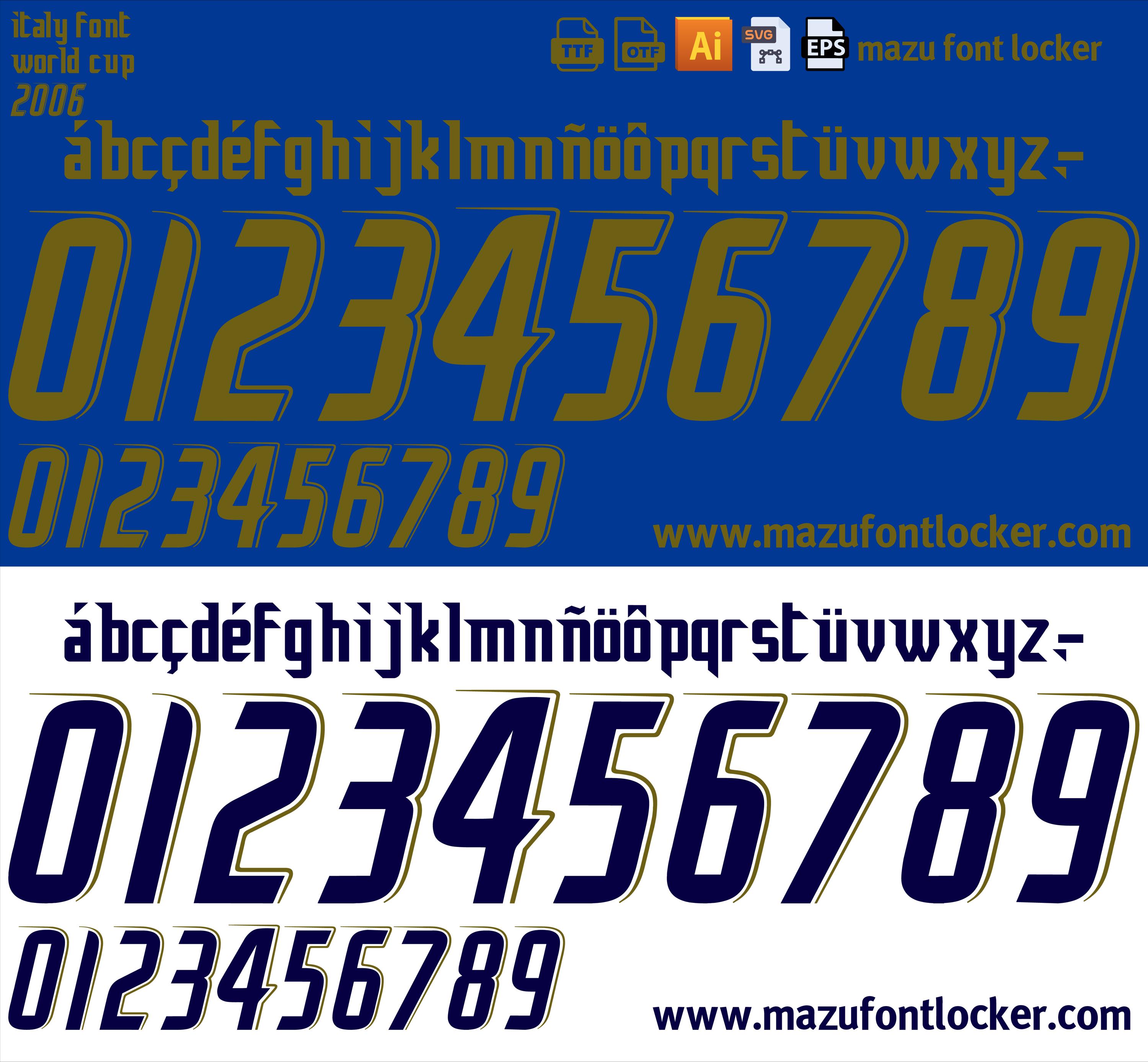 Italy World Cup 2006 Home & Away Font Vector (digital Download) - Etsy