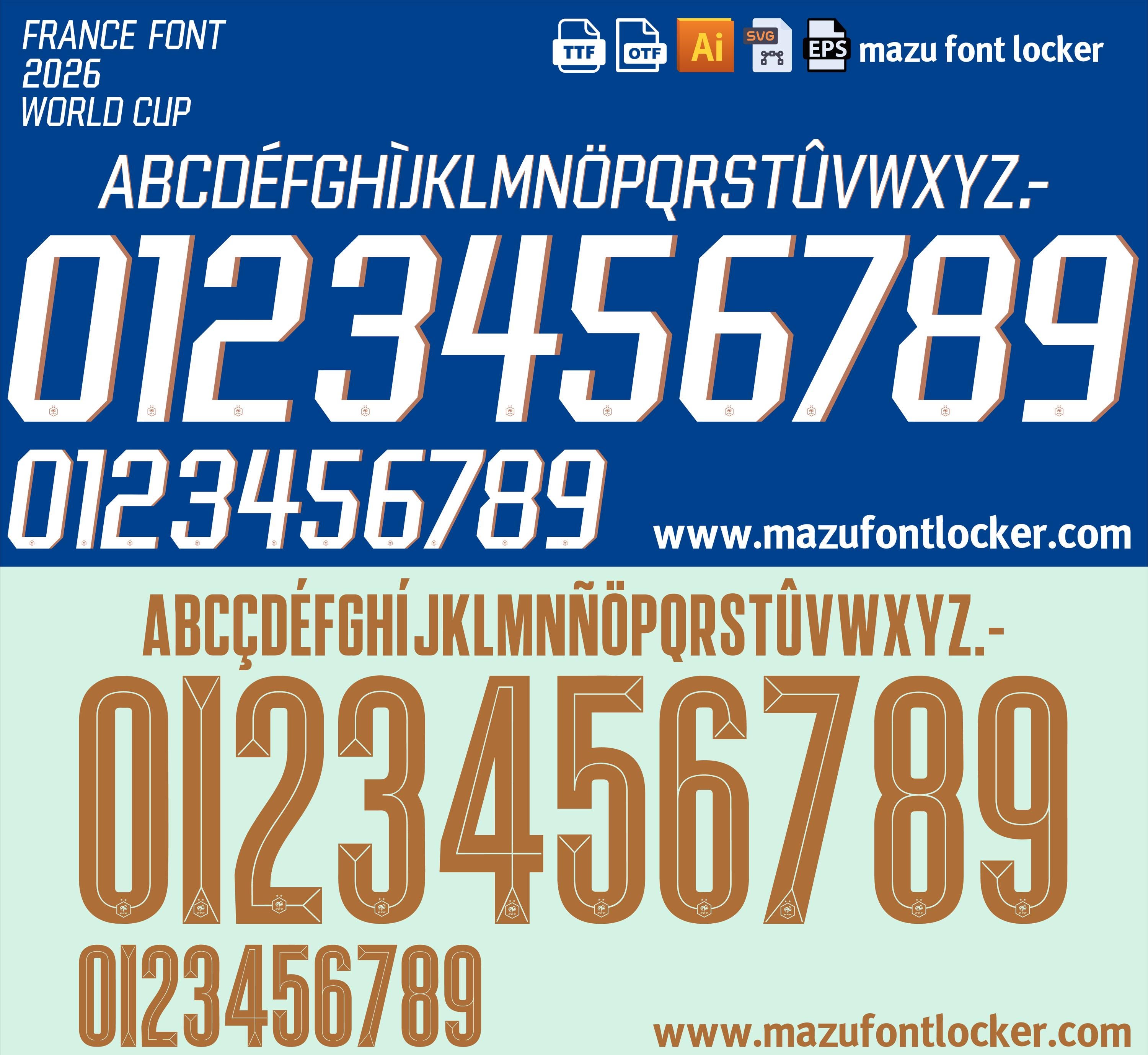 Waylon Rance Font France World Cup 2026 Home & Away Font Vector (digital Download) - Etsy