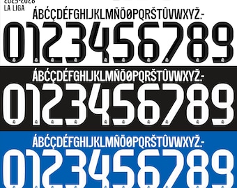 Real Madrid 2025-2026 Home, Away & Third Font Vector (Digital Download)