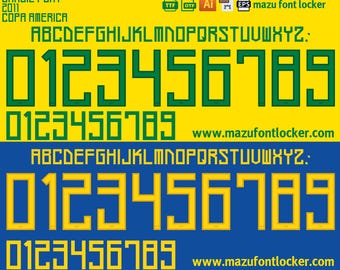 Brazil Copa America 2011 Font Vector (Digital Download)