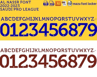 Czcionka Al-Nassr Vector: Projekt koszulek na sezon 2022-2023 (pobranie cyfrowe)