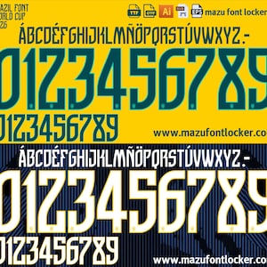 Brazil World Cup 2026 Home & Away Font Vector (Digital Download)