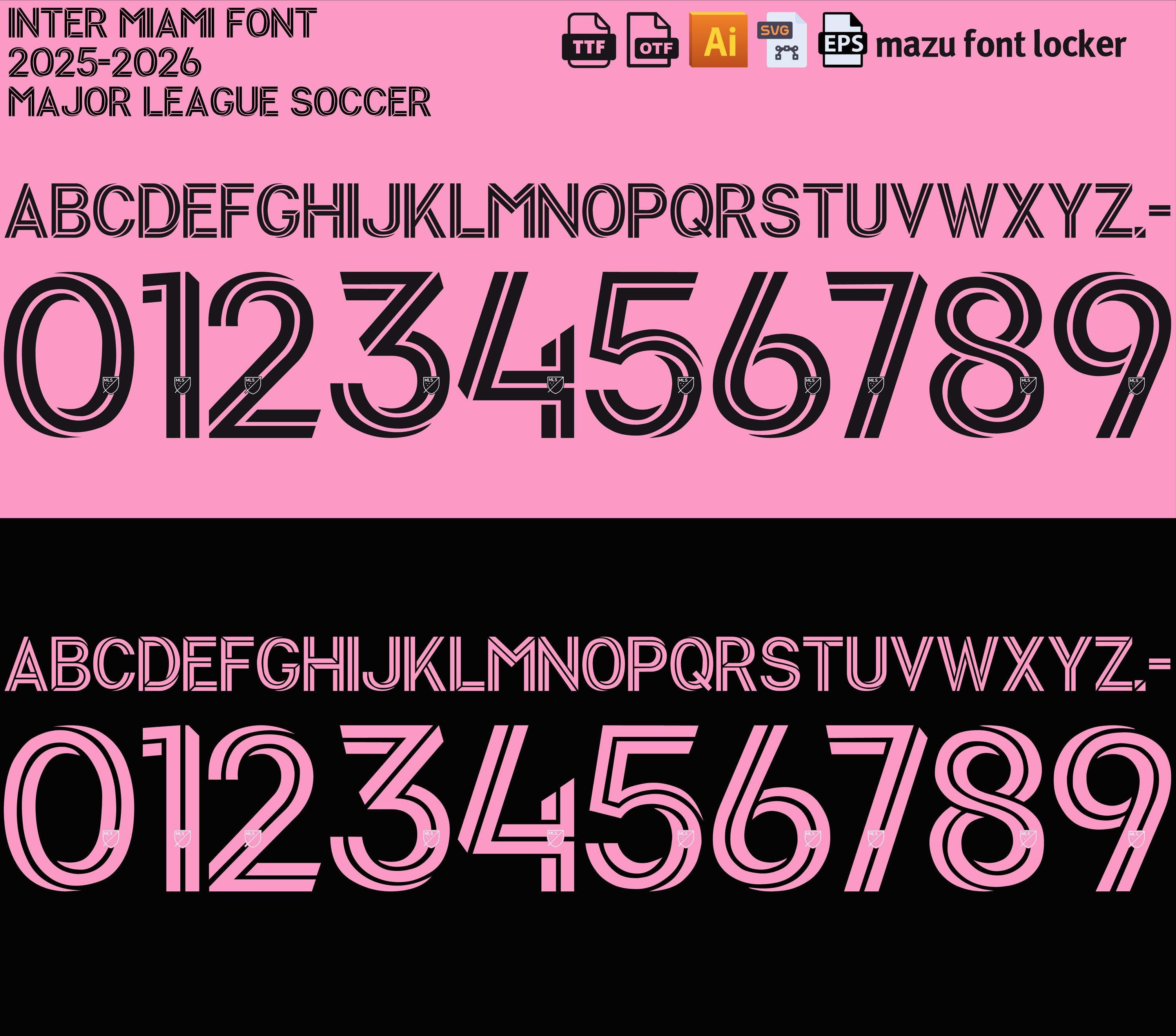 インテル・マイアミ 2025-26 フォント ベクター、ジャージ番号