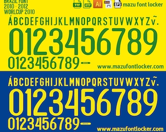 Brazil World Cup 2010 Font Vector (Digital Download)