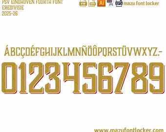PSV Eindhoven Fourth 2025 - 26 Font Vector (Digital Download)
