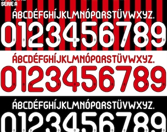 AC Milan 2011-2012 Font, Vector Design (Digital Download)