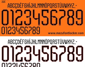 Wereldkampioenschap voetbal Nederland 2026 thuis en uit-lettertypevector (digitale download)
